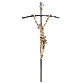 Krucyfiks ciemny z ciałem Chrystusa pozłacany 35cm