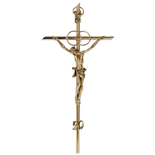 Kruzifix aus Metall goldene Hochzeit. 1
