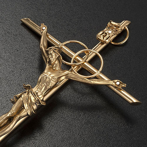 Kruzifix aus Metall goldene Hochzeit. 4