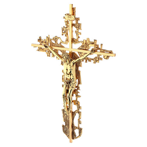 Wall crucifix in cast brass, 62x40cm 3