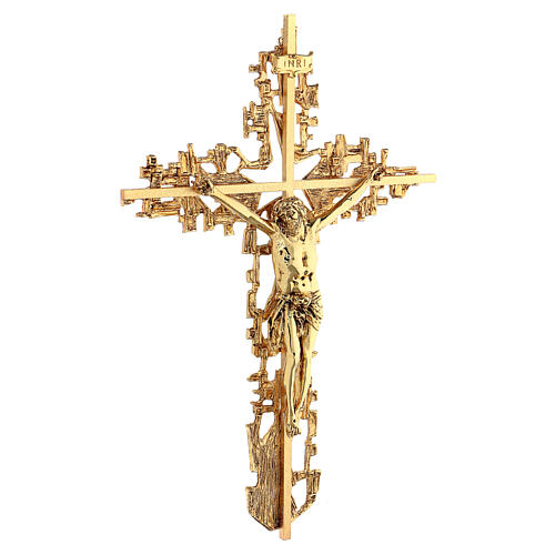 Wall crucifix in cast brass, 62x40cm 5