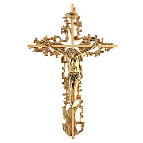 Wall crucifix in cast brass, 62x40cm