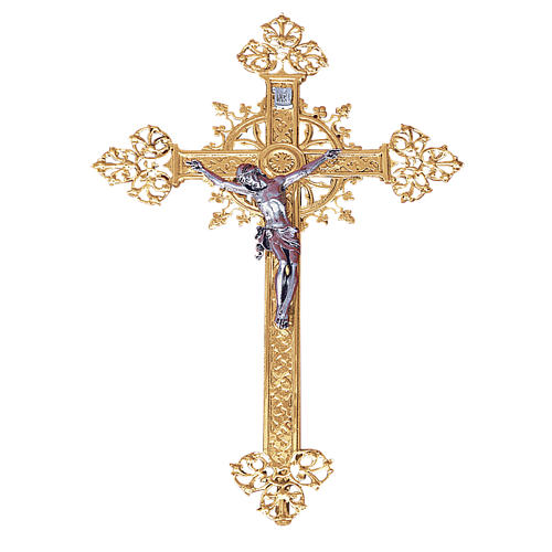 Wall crucifix in cast brass, 63x42cm 1