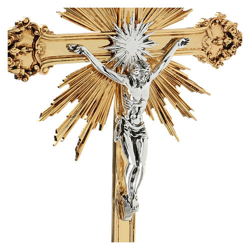 Wall crucifix in cast brass, 58x35cm 4
