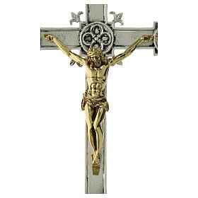 Wall crucifix in cast brass, 48x35cm