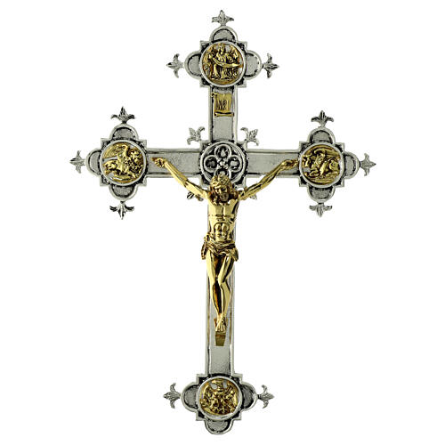 Wall crucifix in cast brass, 48x35cm 1