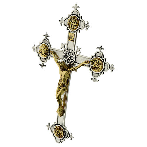 Wall crucifix in cast brass, 48x35cm 3