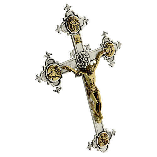 Wall crucifix in cast brass, 48x35cm 6