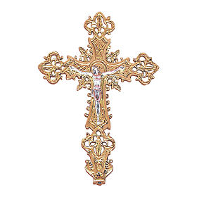 Wall crucifix in brass, 37x28cm
