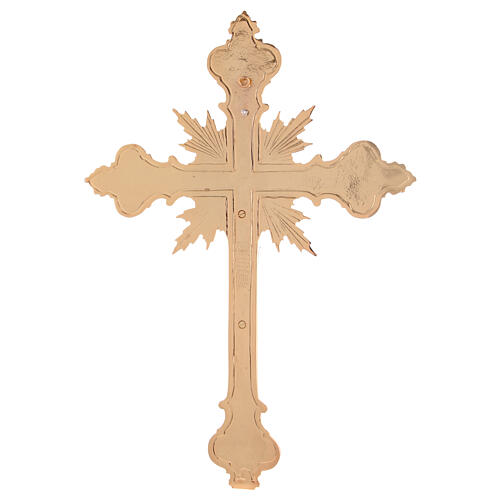 Wand Kruzifix aus verschmolzenen Messing 56x40cm 10