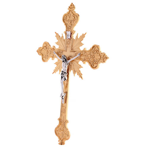 Wall crucifix in cast brass, 56x40cm 3
