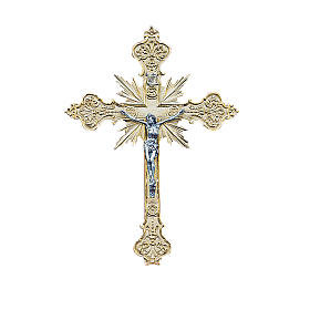 Crocifissi in metallo: Croce da muro in ottone fuso 56x40 cm