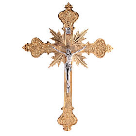 Wall crucifix in cast brass, 56x40cm