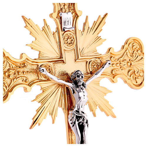Wall crucifix in cast brass, 56x40cm 8