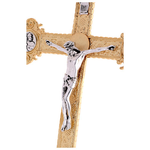 Wand Kruzifix aus verschmolzenen Messing 52x37cm 9