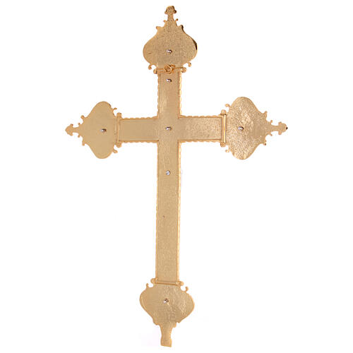 Wand Kruzifix aus verschmolzenen Messing 52x37cm 10