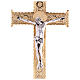 Croce da muro in ottone fuso 52x37 cm s2