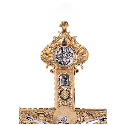Wall crucifix in cast brass, 52x37cm 4