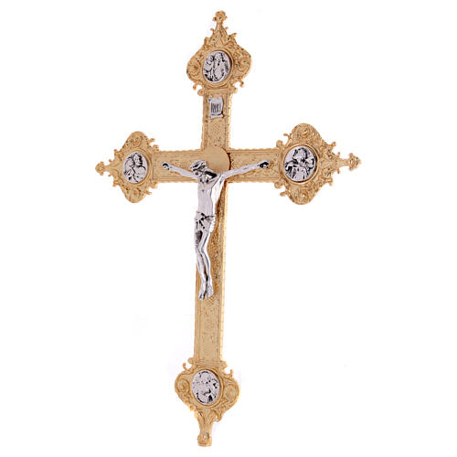 Wall crucifix in cast brass, 52x37cm 8