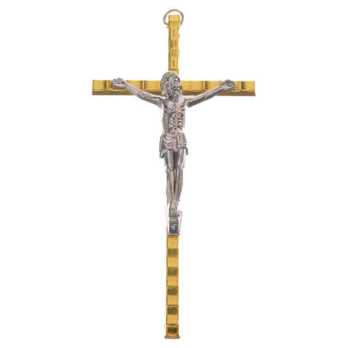 Crucifix in golden metal 11cm 1