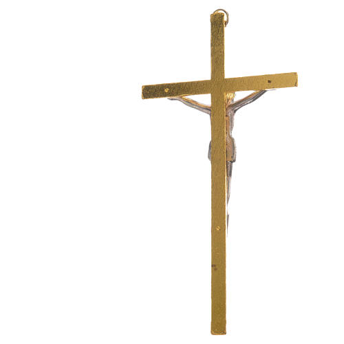 Crucifix in golden metal 11cm 2