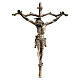 Crocifisso pastorale stilizzato ottone bronzato 28x22 cm s1
