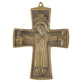 Kruzifix Jésus grand prêtre aus Messing Mönchen Bethléem 13x9,5 cm