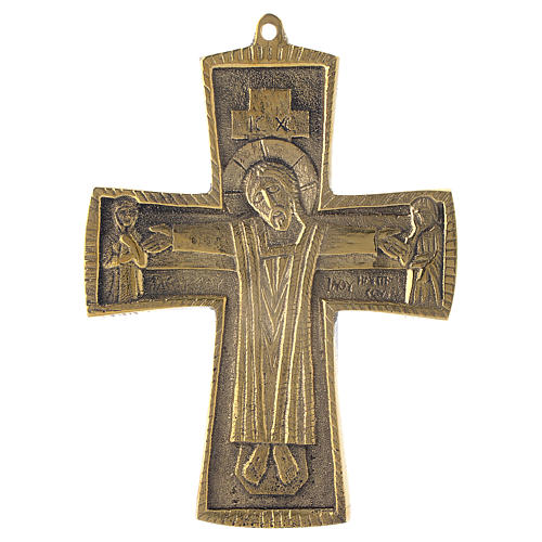 Kruzifix Jésus grand prêtre aus Messing Mönchen Bethléem 13x9,5 cm 1