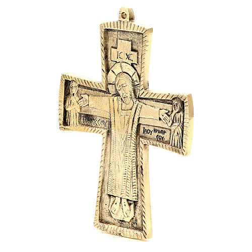 Kruzifix Jésus grand prêtre aus Messing Mönchen Bethléem 18x13cm 2