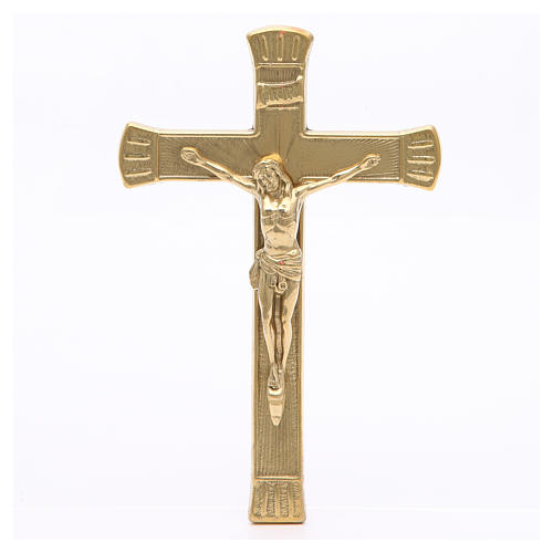 Crucifijo latón dorado 19 cm 1