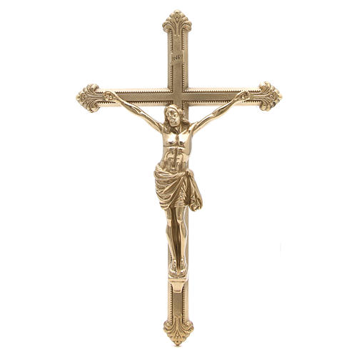 Crucifix 46 cm laiton doré 1