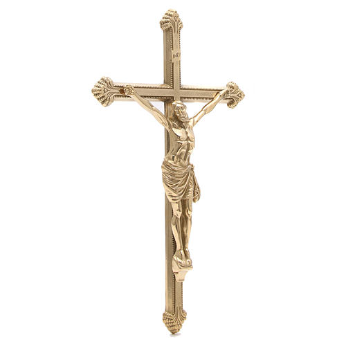 Crucifix 46 cm laiton doré 3