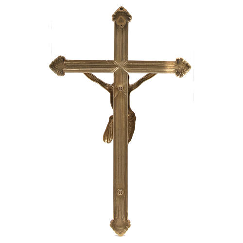 Crucifixo 46 cm latão dourado 4