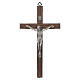 Wooden Crucifix with Body of Christ in Silver Metal 25 cm s1