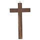 Croix bois Christ métal argenté 18 cm s2