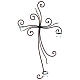 Wall cross in metal with 3 candle holders in glass 75x45 cm s1