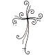 Wall cross in metal with 3 candle holders in glass 75x45 cm s3
