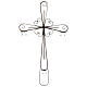 Wall cross with 3 candle holders in glass 75x45 cm s3