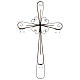 Crucifixo de parede metal decoro 3 porta-velas vidro 75x45 cm s3
