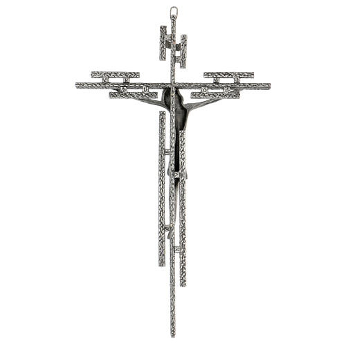 Krucyfiks na ścianę, metal posrebrzany, h 65 cm 7