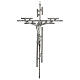Crucifixo em metal prateado de parede h 65 cm s1