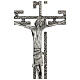 Crucifixo em metal prateado de parede h 65 cm s2