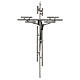 Crucifixo em metal prateado de parede h 65 cm s7