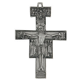 Sankt Damian Wandkreuz aus Zamack, 12 cm