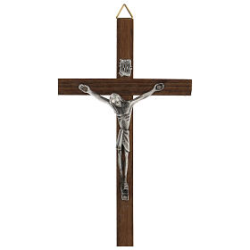 Holzkreuz mit Christuskőrper aus Zamack, 15 cm