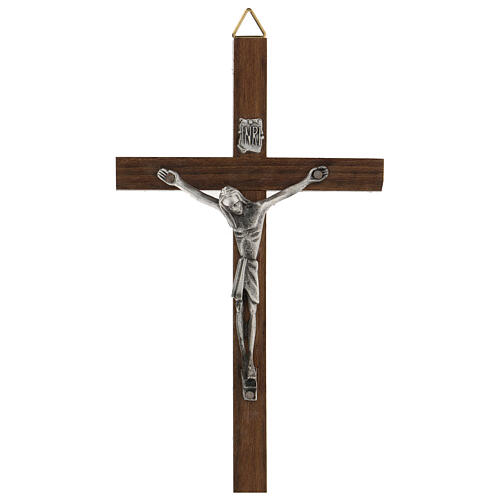 Holzkreuz mit Christuskőrper aus Zamack, 15 cm 1