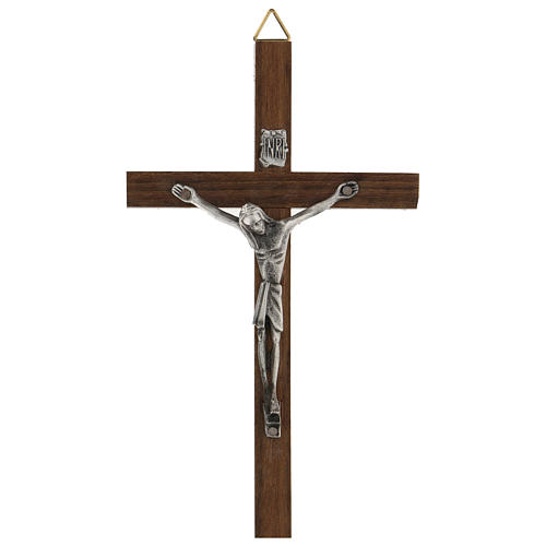 Cruz de madeira com Cristo de zamak 15 cm 1