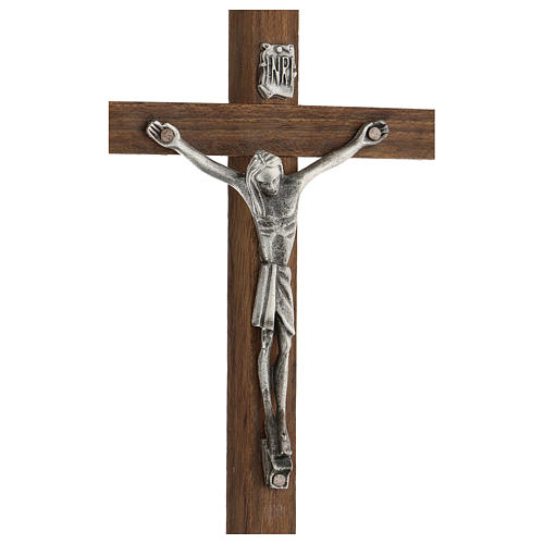 Cruz de madeira com Cristo de zamak 15 cm 2
