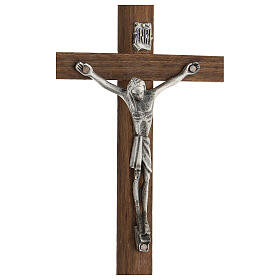 Wood cross with Christ in zamak, 15 cm
