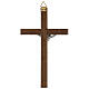 Wood cross with Christ in zamak, 15 cm s3